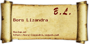 Bors Lizandra névjegykártya